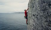 Rock Climbing the cliff face at Point Perpendicular